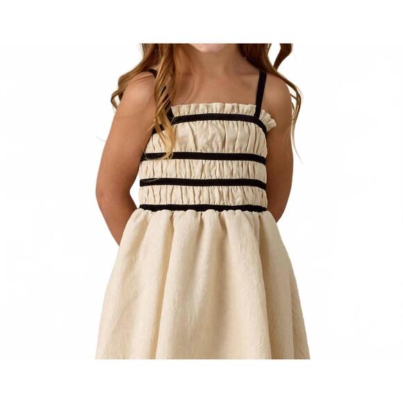 NEW NORALEE girl's annabelle dress in metallic ivory